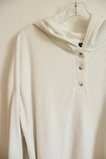 Old Navy White Ribbed Soft Hoodie | XL