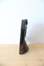 Vintage Ceramic Brown Glazed Horse Head Wall Pocket