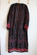 Black Embroidered Long Dress