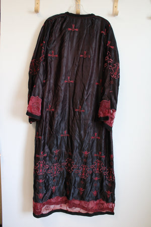Black Embroidered Long Dress