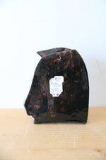 Vintage Ceramic Brown Glazed Horse Head Wall Pocket