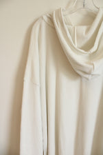 Old Navy White Ribbed Soft Hoodie | XL