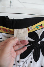 Vanessa Virginia Anthropologie Sonja Black White & Yellow Skirt | 8