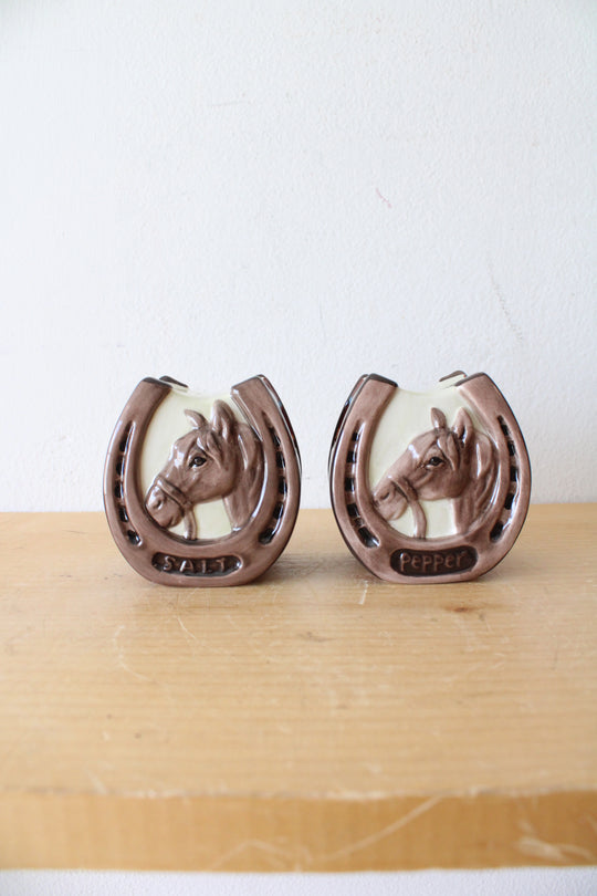 Vintage Ceramic Southwestern Horseshoe Salt & Pepper Shaker Set