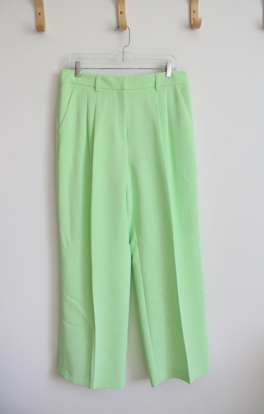 NEW Gianna Bini Wide Leg Green Crepe Trouser Pants | 12