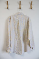 Brooks Brothers Yellow White & Blue Plaid Button Down Shirt | XL
