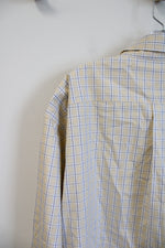 Brooks Brothers Yellow White & Blue Plaid Button Down Shirt | XL