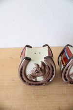 Vintage Ceramic Southwestern Horseshoe Salt & Pepper Shaker Set