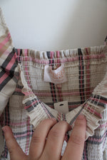 NEW Francesca's Aubrey Parks Pink & Tan Plaid Dress | S
