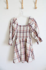 NEW Francesca's Aubrey Parks Pink & Tan Plaid Dress | S