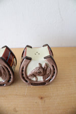 Vintage Ceramic Southwestern Horseshoe Salt & Pepper Shaker Set
