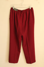 NEW Alfred Dunner Maroon Stretch Waistband Dress Pants | 10