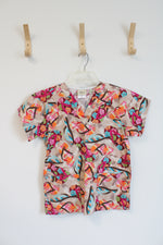 Tafford Multi-Colored Flip Flop Scrub Top | XXS