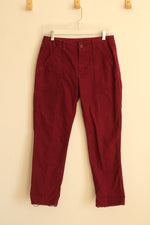 Old Navy Maroon Front Seam Cotton Pants | 2