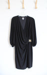 Anne Klein Black Drape Sheath Dress | 16