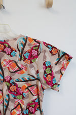 Tafford Multi-Colored Flip Flop Scrub Top | XXS