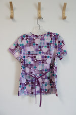 Barro Juniors Purple Patterned Scrub Top | S