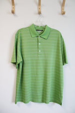 Greg Norman Green & White Striped Polo Shirt | XL