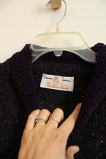 Roisin Ouoh Burgundy Wool Knit Checkered Mock Neck Sweater | L
