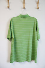 Greg Norman Green & White Striped Polo Shirt | XL