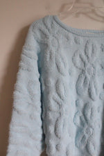 NEW Cyrus Delicate Blue Floral Chunky Sweater | S