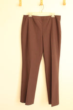 NEW Sigrid Olsen Brown Straight Leg Dress Pants with Side Zipper | 14