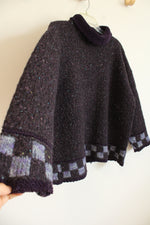 Roisin Ouoh Burgundy Wool Knit Checkered Mock Neck Sweater | L
