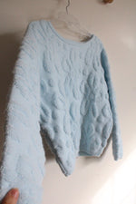 NEW Cyrus Delicate Blue Floral Chunky Sweater | S