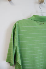 Greg Norman Green & White Striped Polo Shirt | XL
