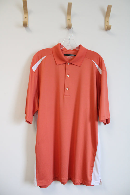 Greg Norman Orange & White Polo Shirt | XL
