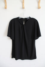 Ann Taylor Black Knotted Neckline Top | M