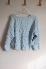 NEW Cyrus Delicate Blue Floral Chunky Sweater | S