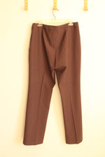 NEW Sigrid Olsen Brown Straight Leg Dress Pants with Side Zipper | 14