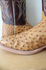 R. Watson Antique #4506-2 Saddle Bruciato Full Quill Ostrich Boots | Size 12 EE