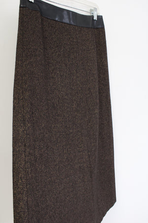 Liz Claiborne Studio Brown Wool Blend Long Skirt | 4 Petite