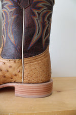R. Watson Antique #4506-2 Saddle Bruciato Full Quill Ostrich Boots | Size 12 EE