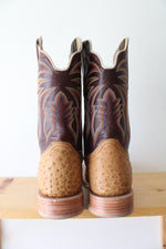 R. Watson Antique #4506-2 Saddle Bruciato Full Quill Ostrich Boots | Size 12 EE