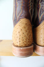 R. Watson Antique #4506-2 Saddle Bruciato Full Quill Ostrich Boots | Size 12 EE