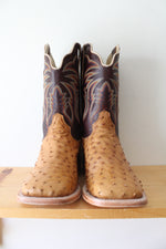 R. Watson Antique #4506-2 Saddle Bruciato Full Quill Ostrich Boots | Size 12 EE