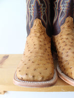 R. Watson Antique #4506-2 Saddle Bruciato Full Quill Ostrich Boots | Size 12 EE