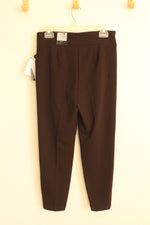 NEW Soho Apparel Brown Cropped Pull-on Fitted Dress Pants | M-P