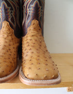 R. Watson Antique #4506-2 Saddle Bruciato Full Quill Ostrich Boots | Size 12 EE