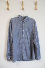 Wrangler Performance Blue & White Checkered Button Down Shirt | XL