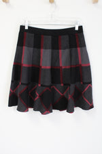 Grace Elements Black Gray Red Knit Skirt | M