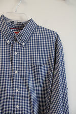 Wrangler Performance Blue & White Checkered Button Down Shirt | XL