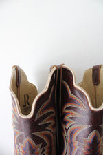 R. Watson Antique #4506-2 Saddle Bruciato Full Quill Ostrich Boots | Size 12 EE