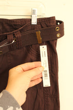 NEW Apartment 9 Brown Cargo Bootcut Cotton Pants with Belt | 14