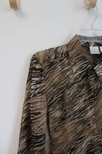 Emma James Brown Sheer Tiger Stripe Wrap Top | 14 Petite