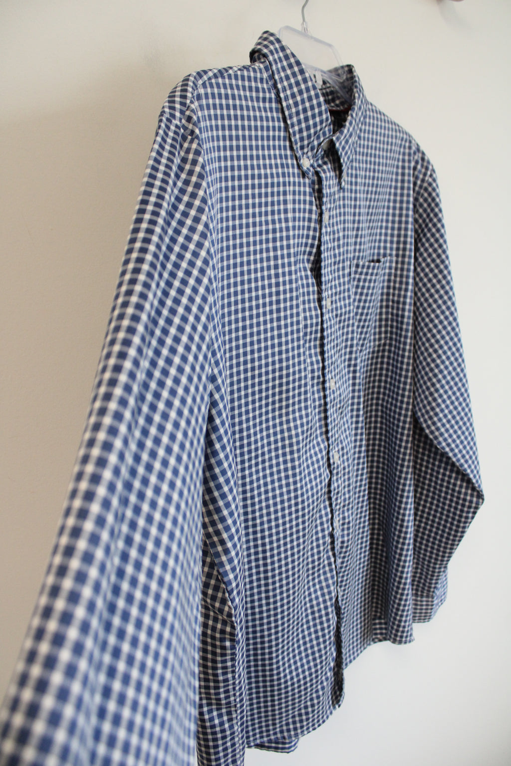 Wrangler Performance Blue & White Checkered Button Down Shirt | XL