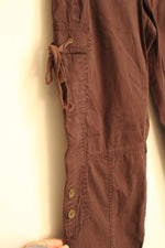 NEW Apartment 9 Brown Cargo Bootcut Cotton Pants with Belt | 14